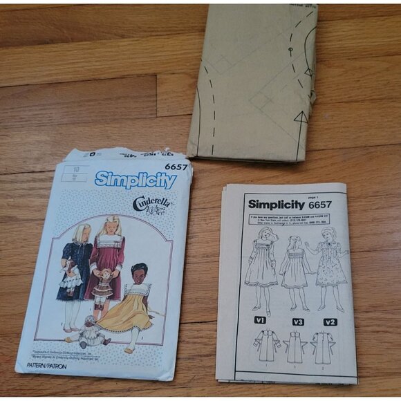 Simplicity Cinderella 6657 Girls Dress Pattern 10 Vintage Design - Picture 2 of 2